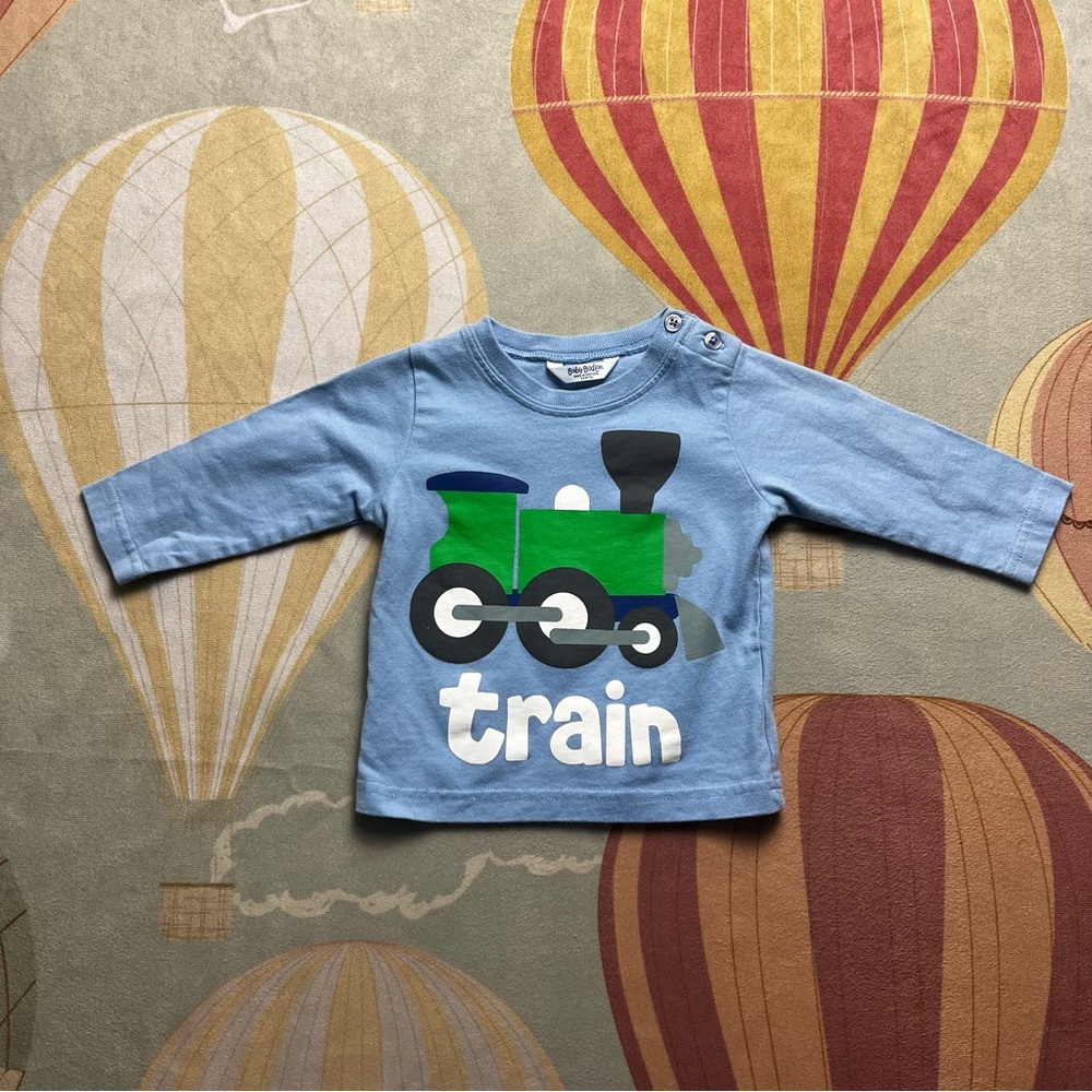 3/$15 Baby Boden Train Long Sleeve Tee 3-6 Months